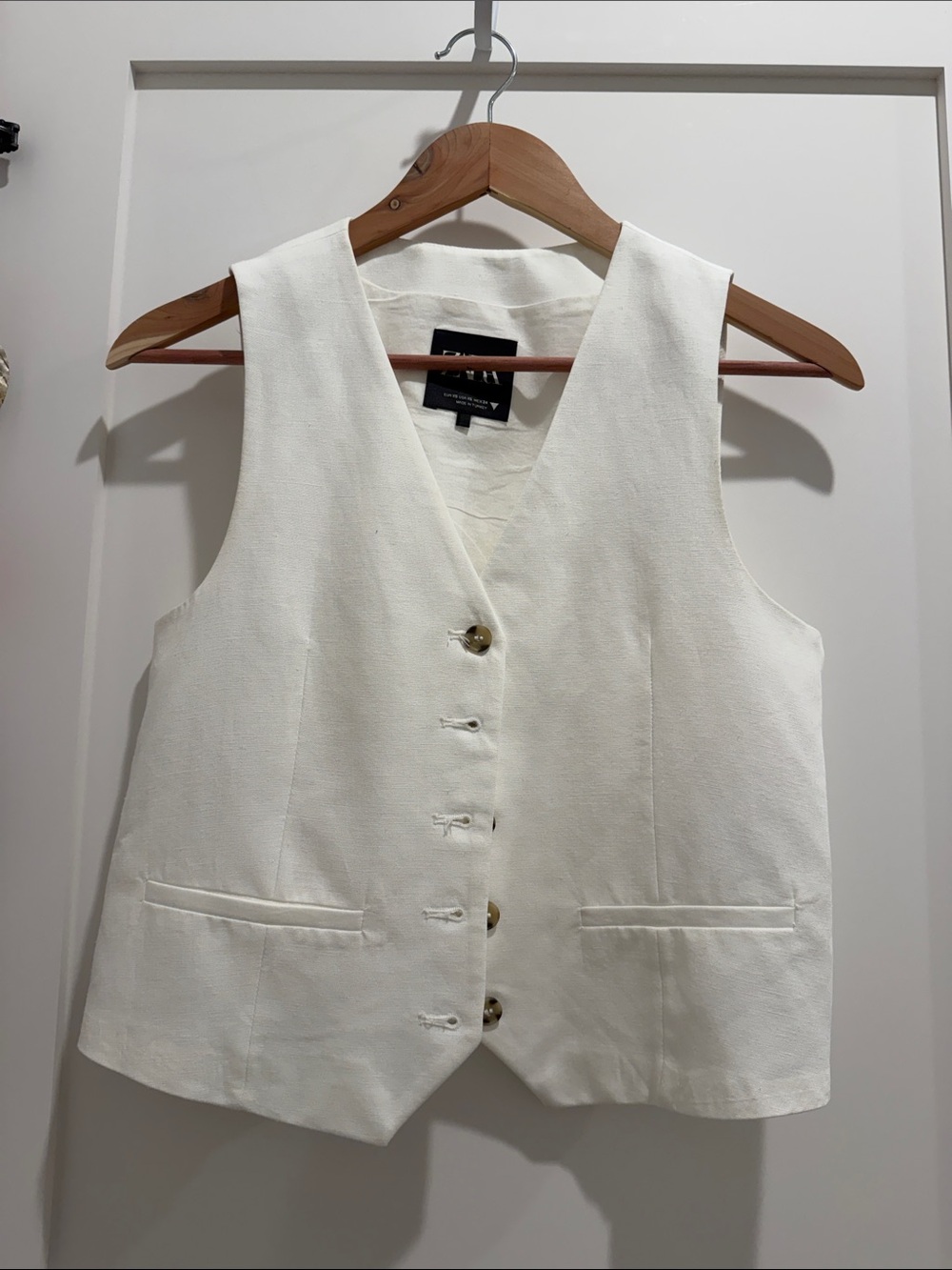 Zara white Tailored Vest